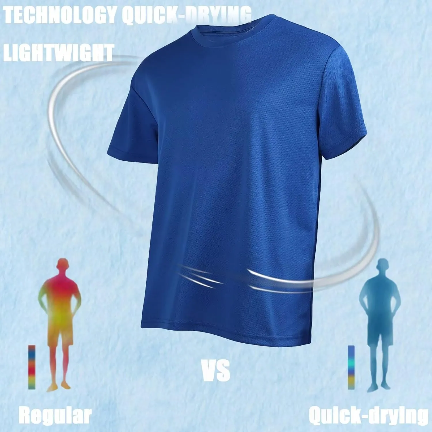 Men's Athletic Crew Neck Quick Dry T Shirts Active Moisture Wicking Gym Workout Short Sleeve Tee Shirt
