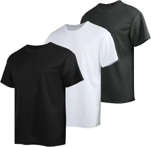 Men's Athletic Crew Neck Quick Dry T Shirts Active Moisture Wicking Gym Workout Short Sleeve Tee Shirt