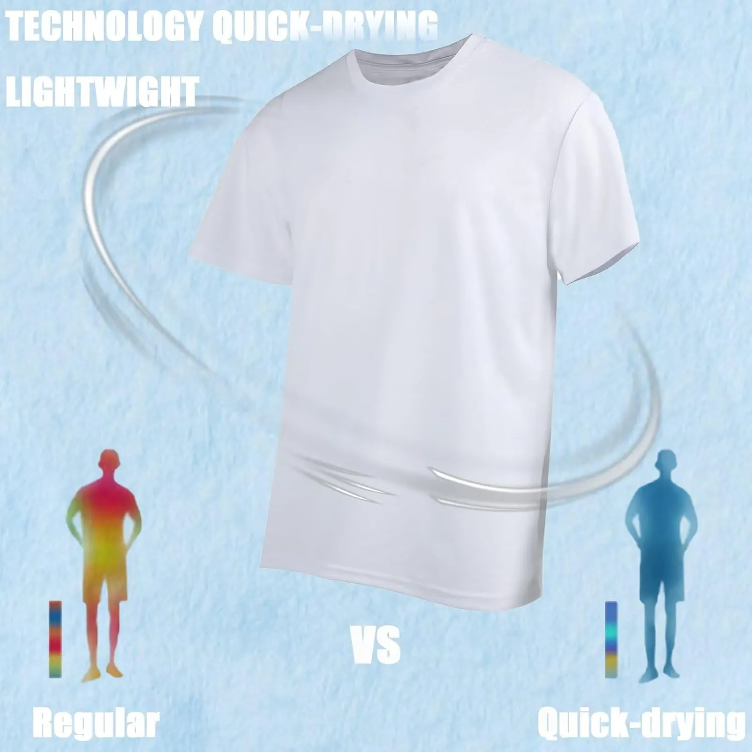 Men's Athletic Crew Neck Quick Dry T Shirts Active Moisture Wicking Gym Workout Short Sleeve Tee Shirt