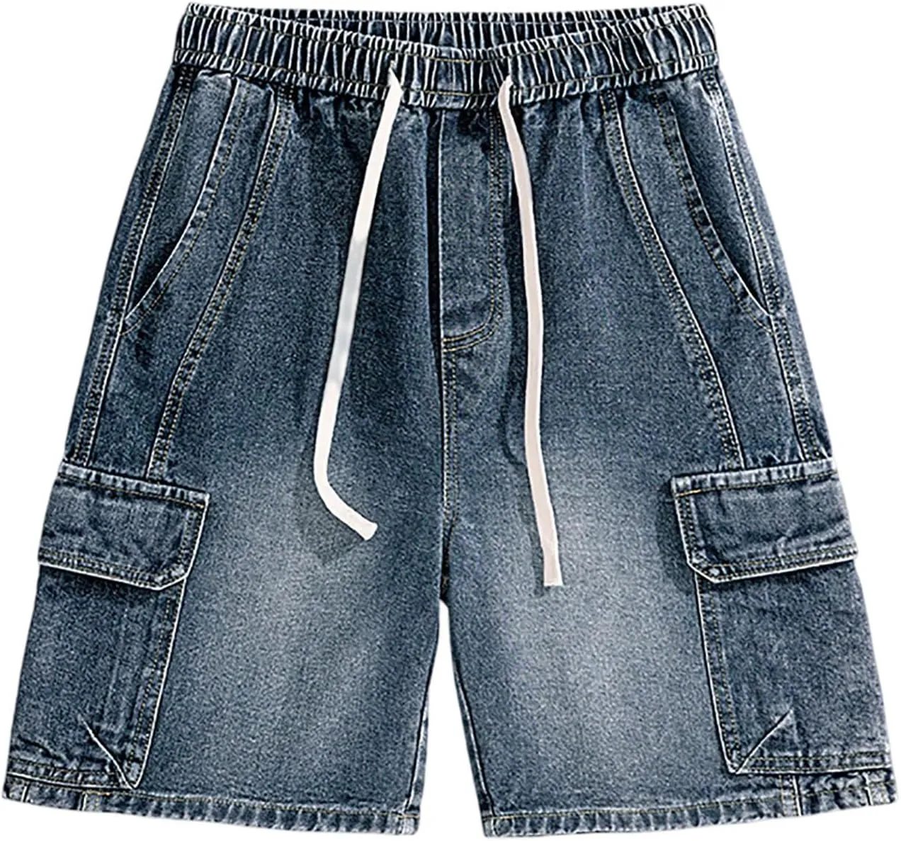 Mens Baggy Denim Jorts Y2K Loose Hip Hop Jean Shorts Summer Casual Short Jeans Streetwear Clothes