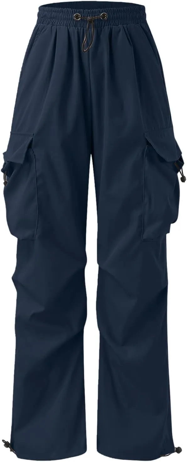 Mens Cargo Pants Loose Fit Casual Joggers Drawstring Waist Cargo Chino Pant with Pockets