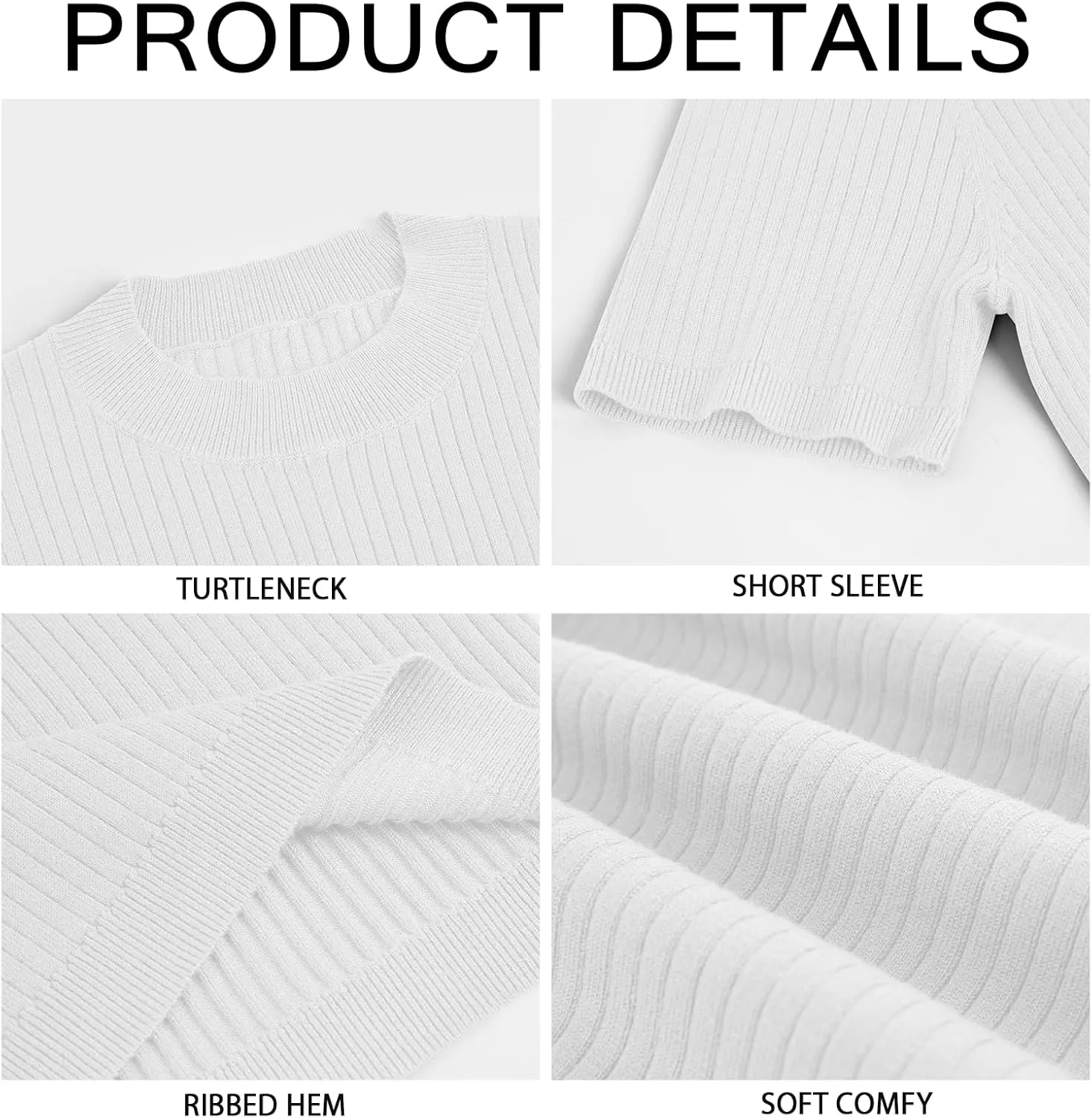Mens Casual Slim Fit Basic Tops Short Sleeve Shirt Turtleneck T Shirts Rib Knitted Stretch Pullover Sweater