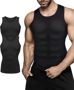 Mens Compression Shirt Slimming Body Shaper Vest Workout Tank Tops Abs Abdomen Undershirts