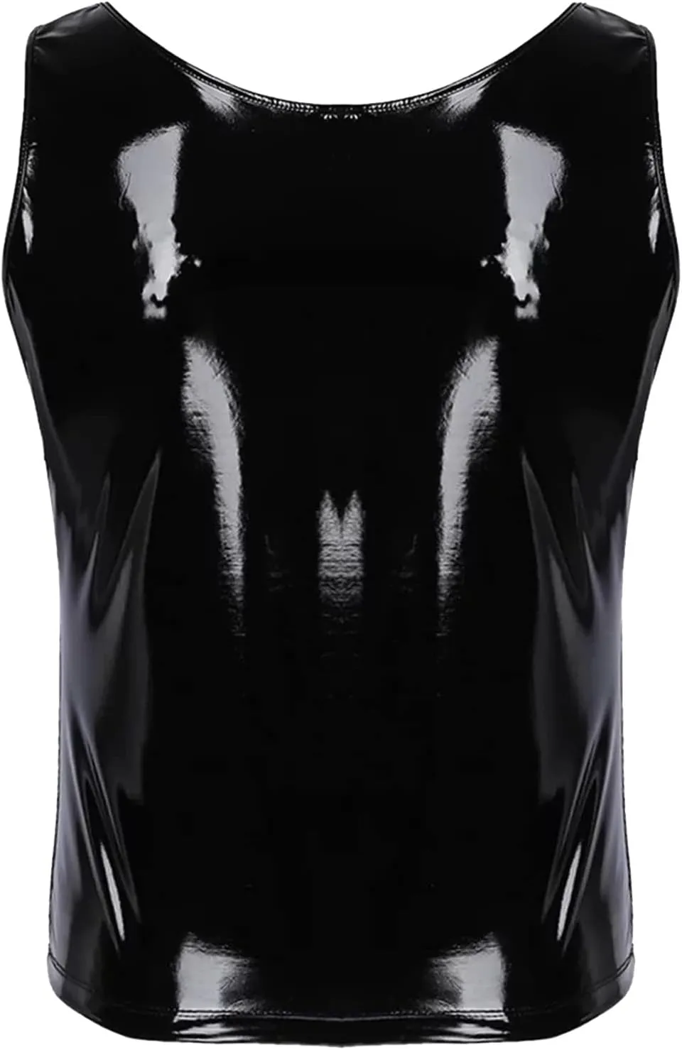 Mens Fashion Casual Solid Color Leather Sexy Coat Sexy Leather Coat Clothes Vest Top Flower Power Shirt