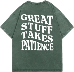 Men's Graphic Letter Print Vintage Tees Baggy Drop Shoulder Crew Neck Short Sleeve Streetwear T Shirts