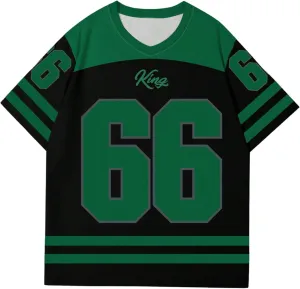Men's Plus Size Jersey T-Shirts Color Block Number Graphic Tees Short Sleeve V Neck Oversized T Shirt