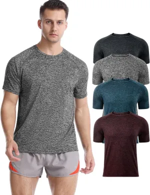 Mens Quick Dry Fit Athletic Workout Gym Running Tshirt Active Tee for Men Activewear Sport Fitness Moisture Wicking Shirt