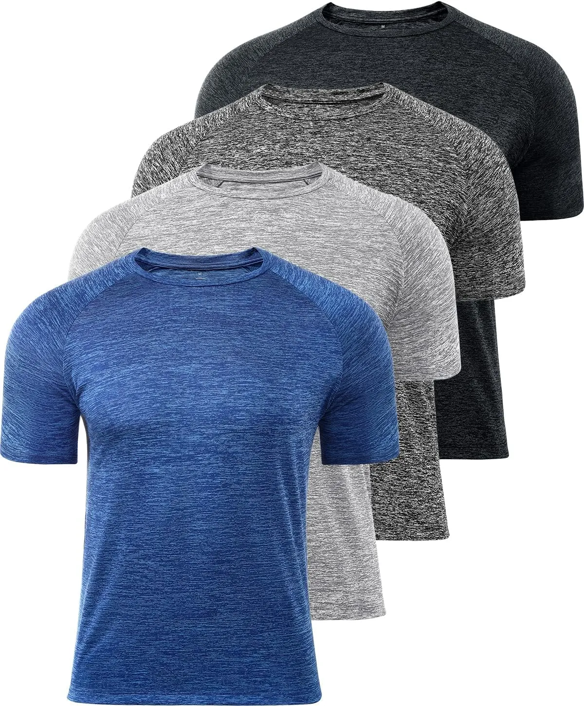 Mens Quick Dry Fit Athletic Workout Gym Running Tshirt Active Tee for Men Activewear Sport Fitness Moisture Wicking Shirt