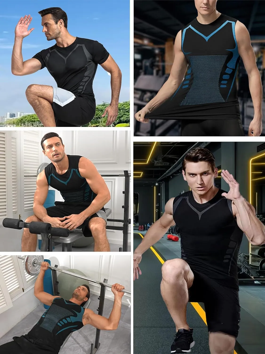 Mens Tank Tops,Sport Running Dry Fit Gym Shirt, Wicking Athletic Mesh Breathable Muscle Tee Workout Sleeveless Shirts