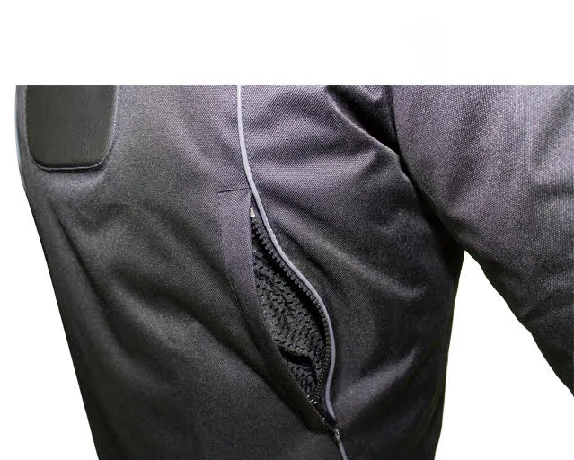 Mens Textile Motorcycle Jacket Leather Padding on Shoulders