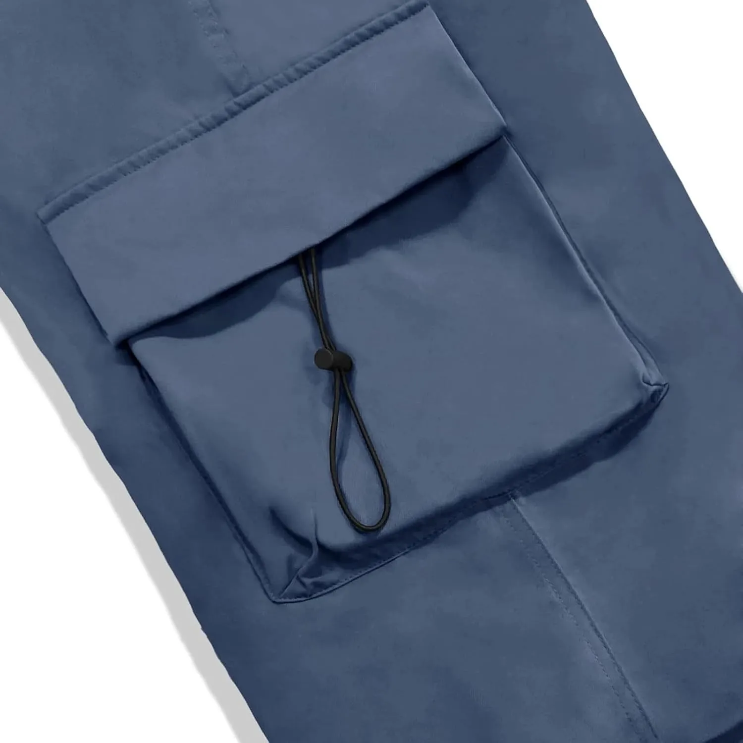 Mens Work Cargo Pant Wide Leg Casual Joggers Drawstring Waist Cargo Work Pants Multi Pockets