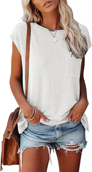MIROL Women's Short Sleeve Tunic Tops 2025 Basic Loose T Shirts Solid Color Batwing Sleeve Casual Tee