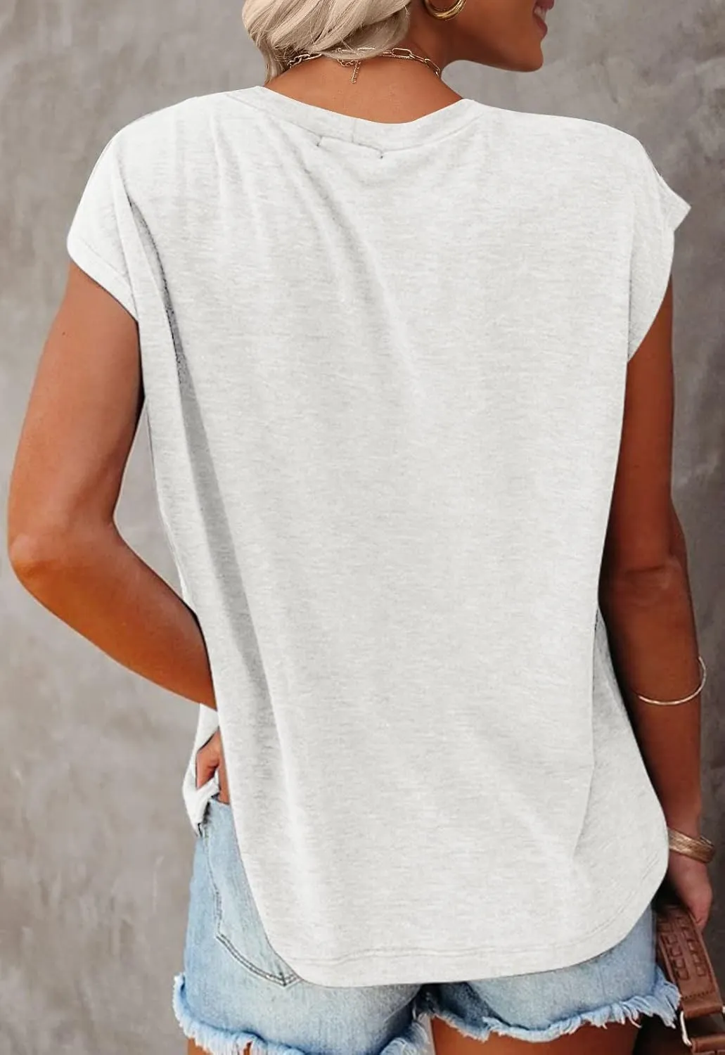 MIROL Women's Short Sleeve Tunic Tops 2025 Basic Loose T Shirts Solid Color Batwing Sleeve Casual Tee