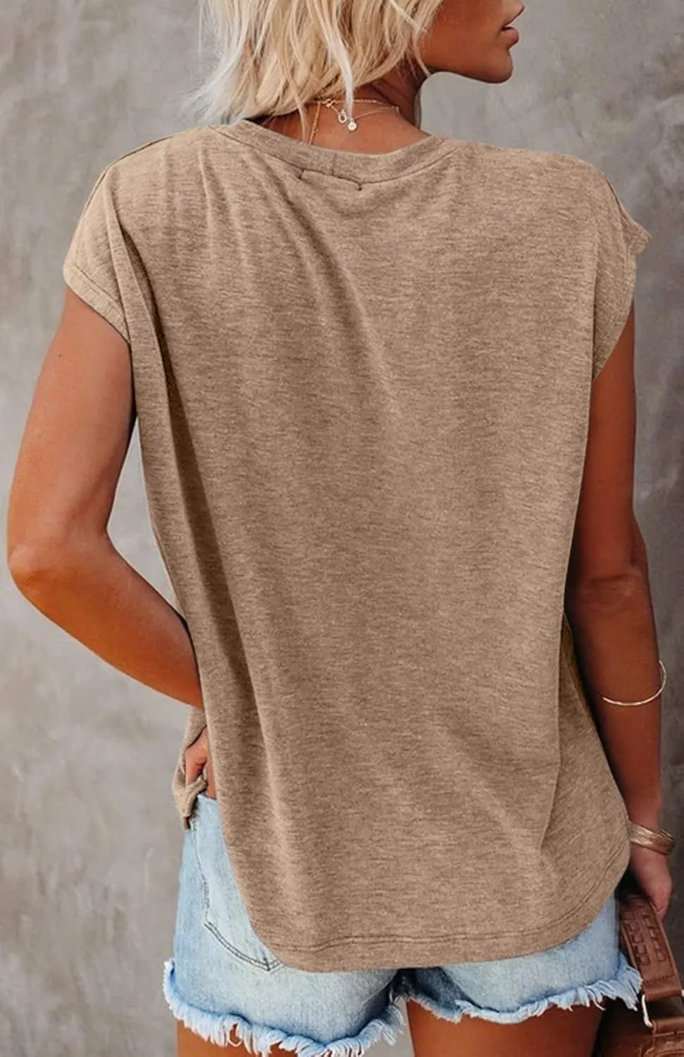 MIROL Women's Short Sleeve Tunic Tops 2025 Basic Loose T Shirts Solid Color Batwing Sleeve Casual Tee