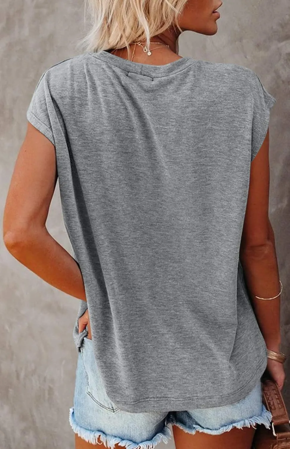 MIROL Women's Short Sleeve Tunic Tops 2025 Basic Loose T Shirts Solid Color Batwing Sleeve Casual Tee
