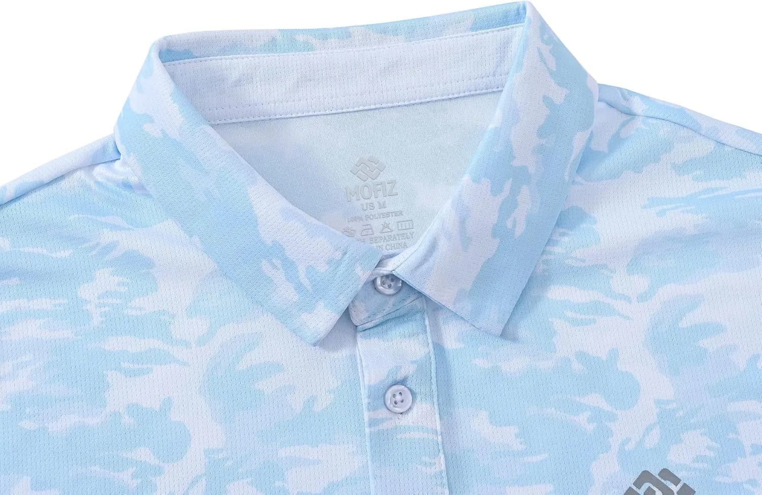 MoFiz Men's Camo Polo Golf Shirt Hiking Dry Fit Short Sleeve T-Shirts Pique Collared Polo Jersey