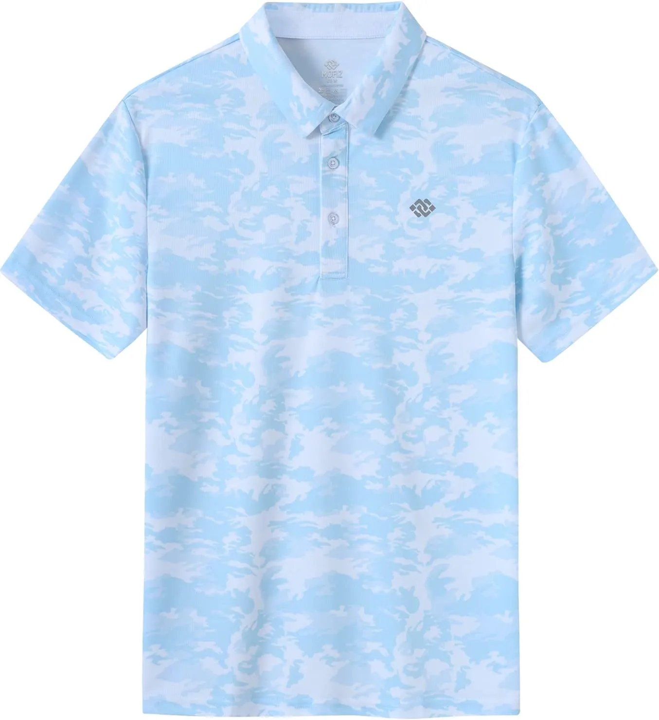 MoFiz Men's Camo Polo Golf Shirt Hiking Dry Fit Short Sleeve T-Shirts Pique Collared Polo Jersey