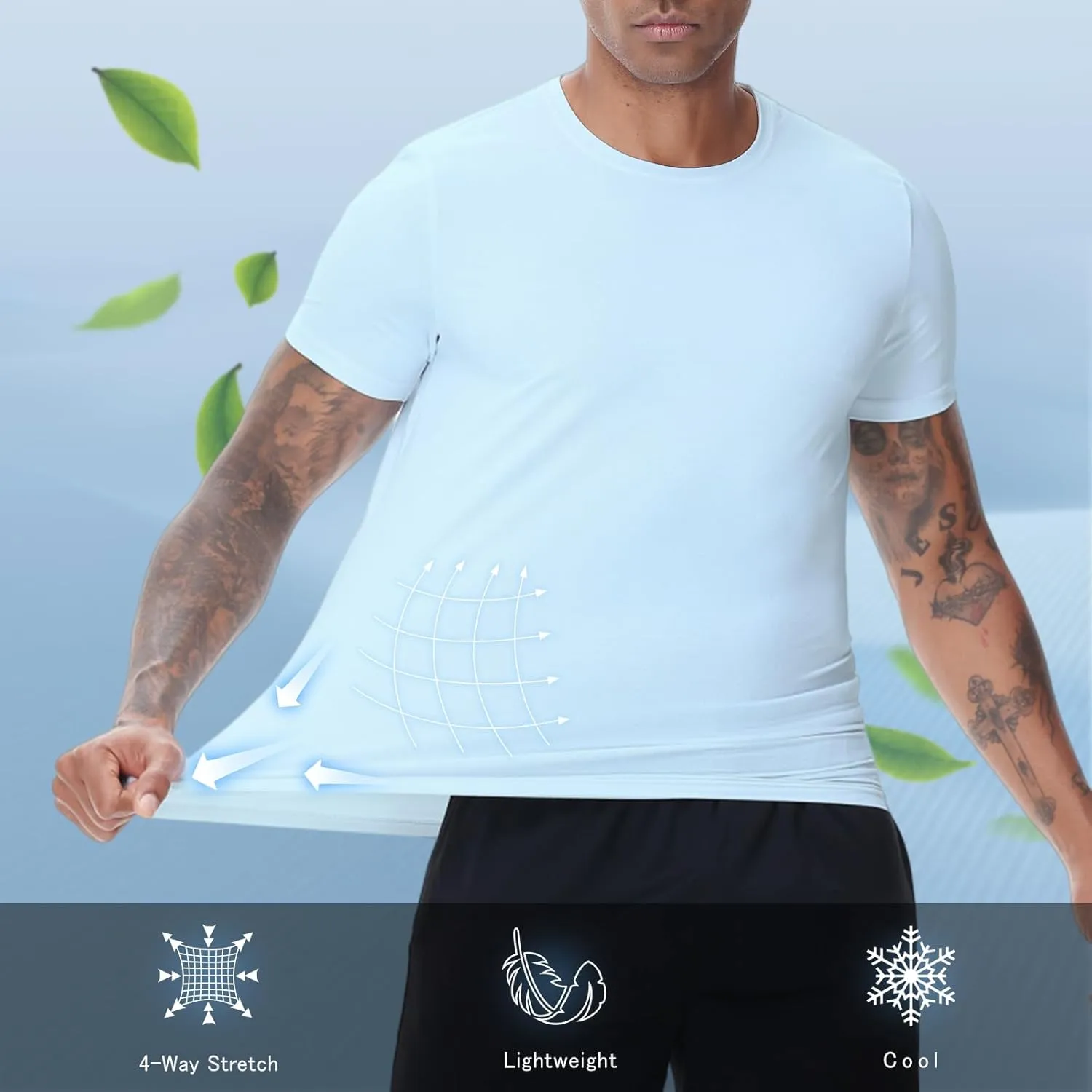 MOHEEN Men's Active Quick Dry Crew Neck T Shirts Athletic Running Gym Workout Short Sleeve Tee Tops