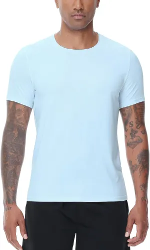 MOHEEN Men's Active Quick Dry Crew Neck T Shirts Athletic Running Gym Workout Short Sleeve Tee Tops