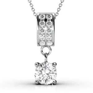 Monroe 18k White Gold Pendant Necklace with Round Cut Crystals