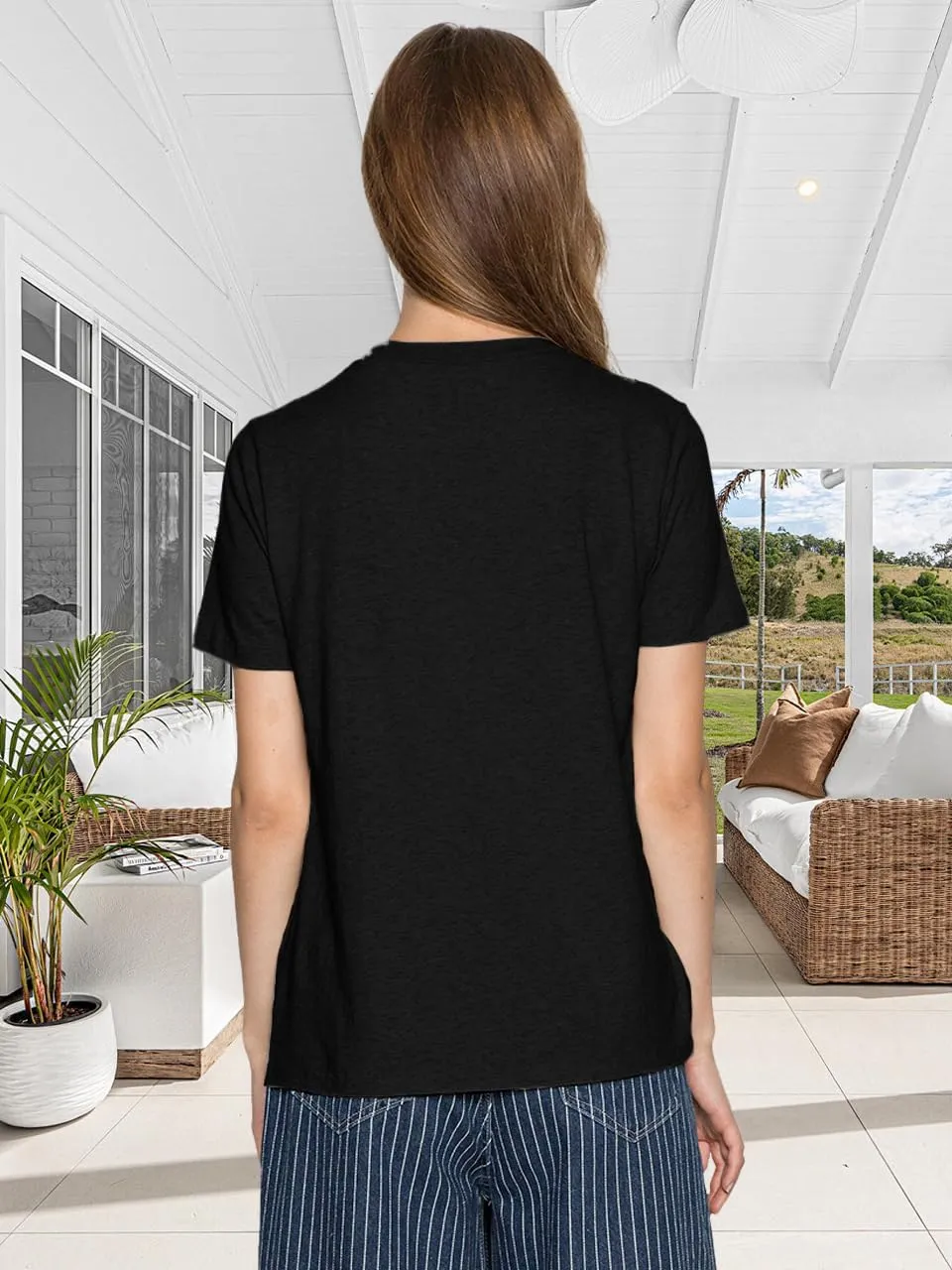 MZEAZRK Women Mystic Moon and Sun Flower Shirt Boho Wildflower Celestial Moon Graphic T Shirts Short Sleeve Tops