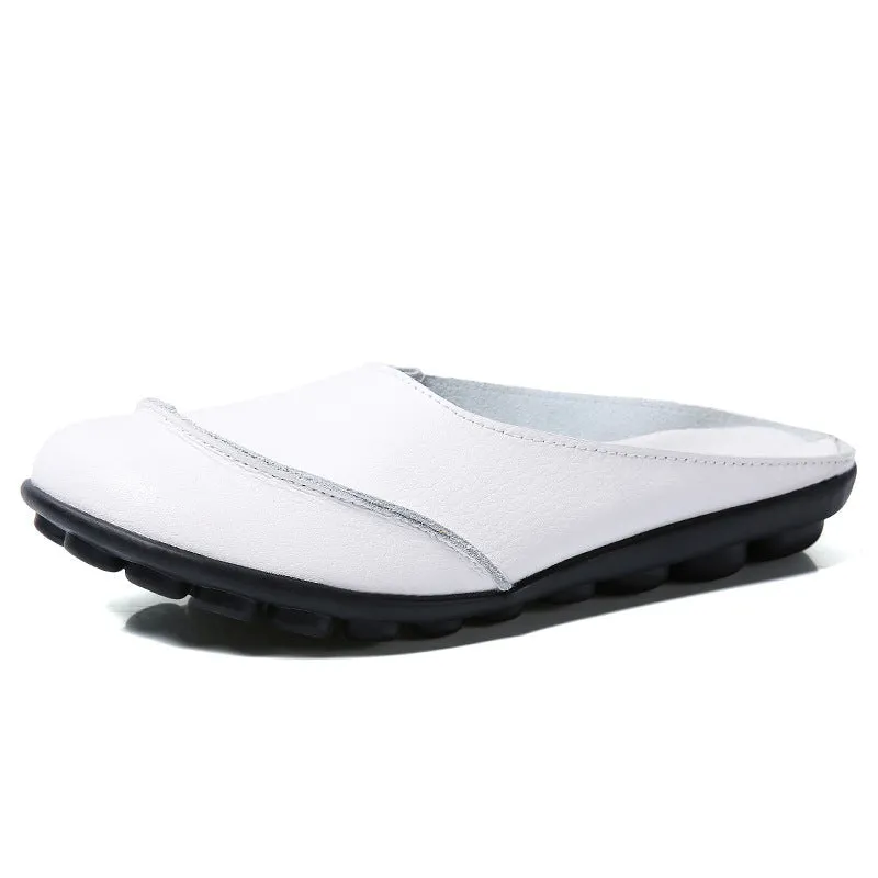Nanccy Slippers Wear Leather Soft Soles And Comfortable Flat Shoes