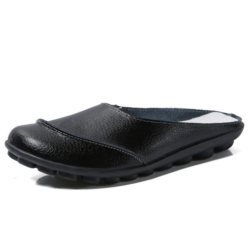 Nanccy Slippers Wear Leather Soft Soles And Comfortable Flat Shoes