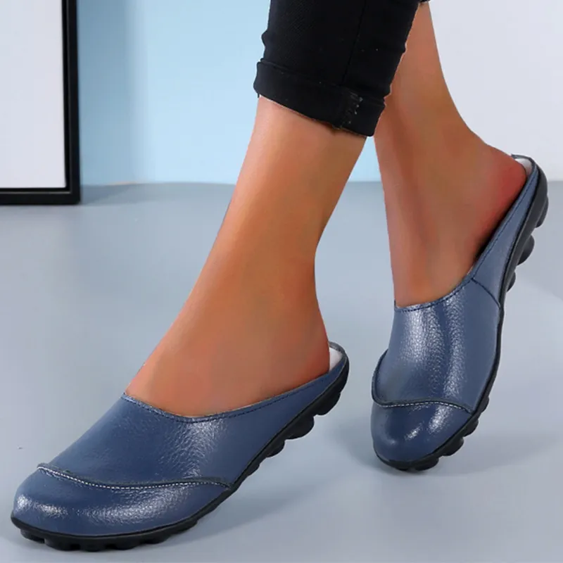 Nanccy Slippers Wear Leather Soft Soles And Comfortable Flat Shoes