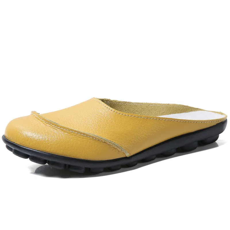 Nanccy Slippers Wear Leather Soft Soles And Comfortable Flat Shoes