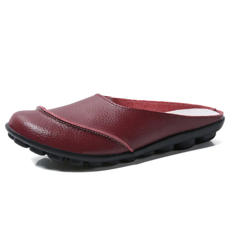 Nanccy Slippers Wear Leather Soft Soles And Comfortable Flat Shoes