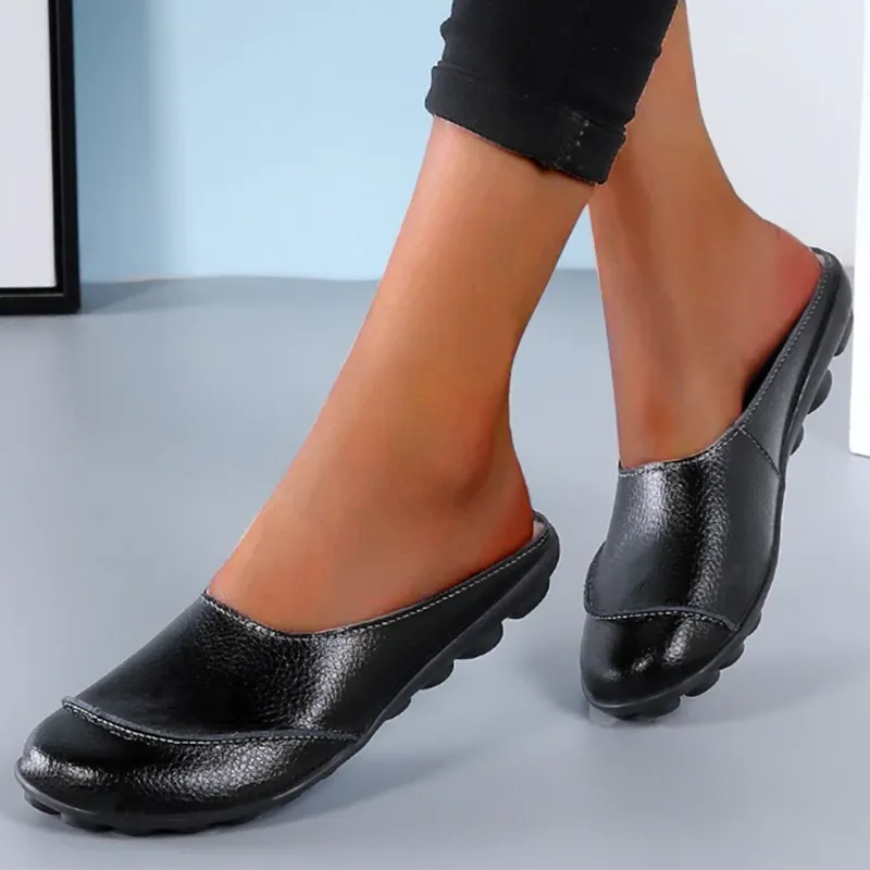 Nanccy Slippers Wear Leather Soft Soles And Comfortable Flat Shoes
