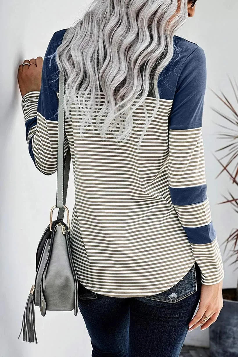 NEYOUQE Womens Color Block Loose Long/Short Sleeve T Shirts Casual Comfy Tops Tee Shirt Women's Tunics