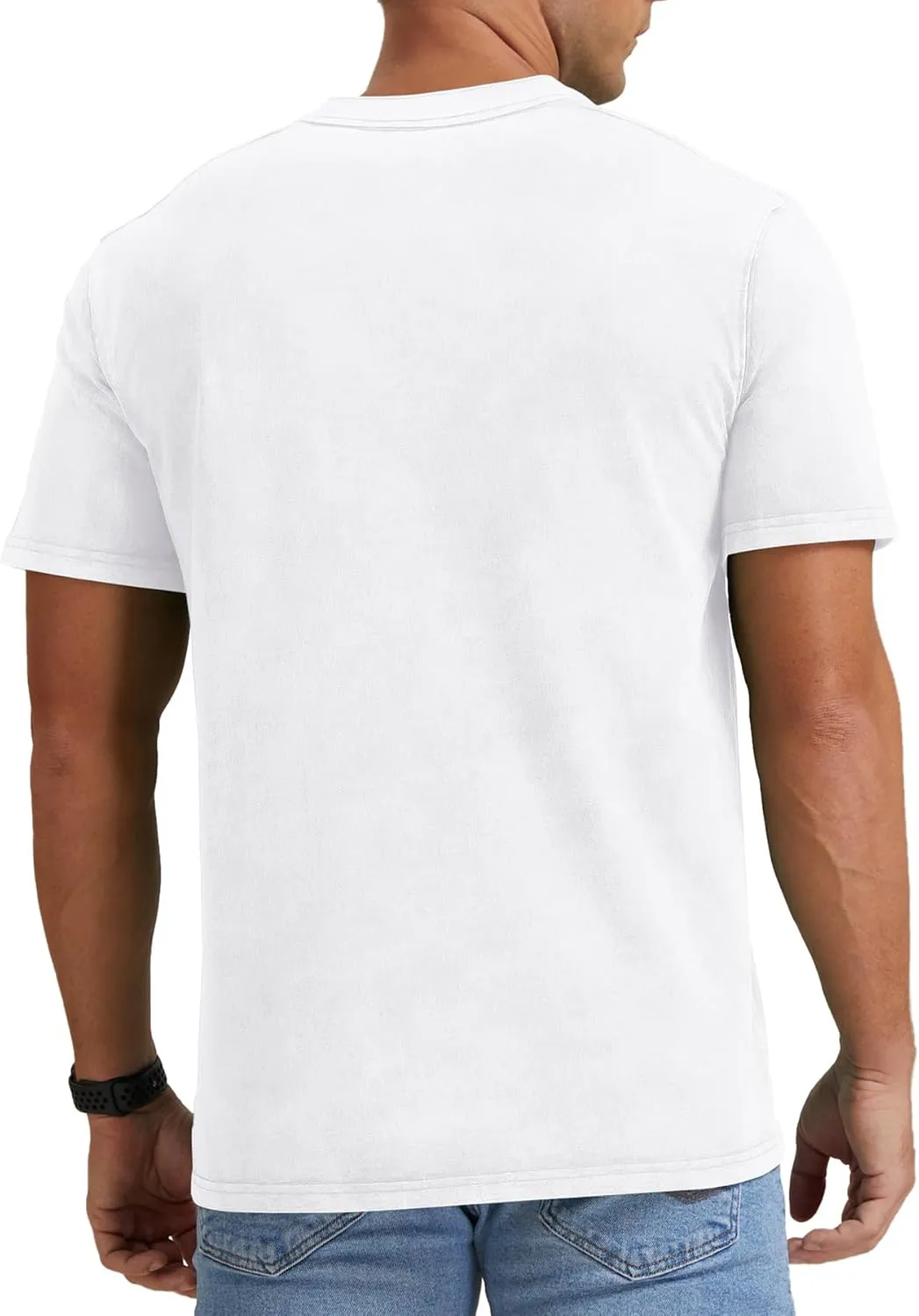 NITAGUT Mens Distressed Cotton Shirts Vintage Hipster Hip Hop Longline Crew Neck T-Shirt