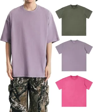 Oversize Cotton T-Shirts for Men Women Unisex Acid Washed T Shirt 100% Cotton Heavyweight Vintage Short Sleeve Tees