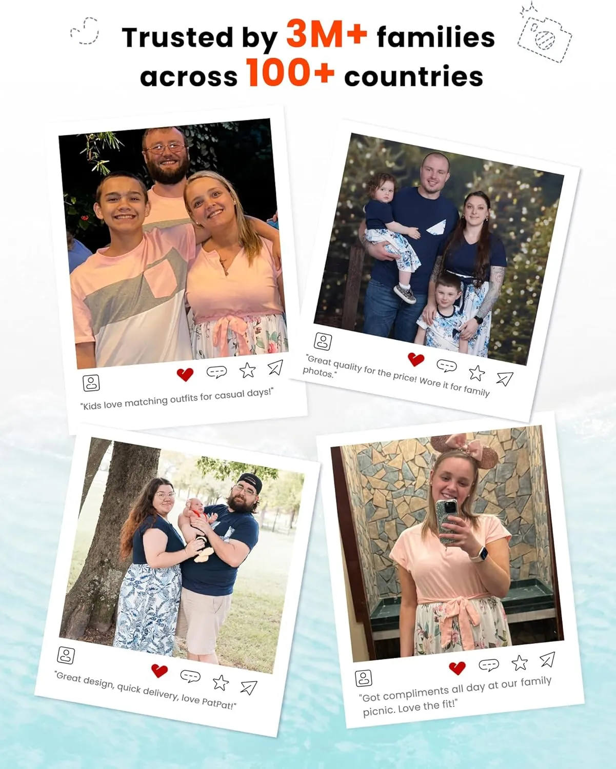 PATPAT Family Matching Outfits Short Sleeve Belted Spliced Pattern Print Dresses and Casual T-Shirts Matching Sets