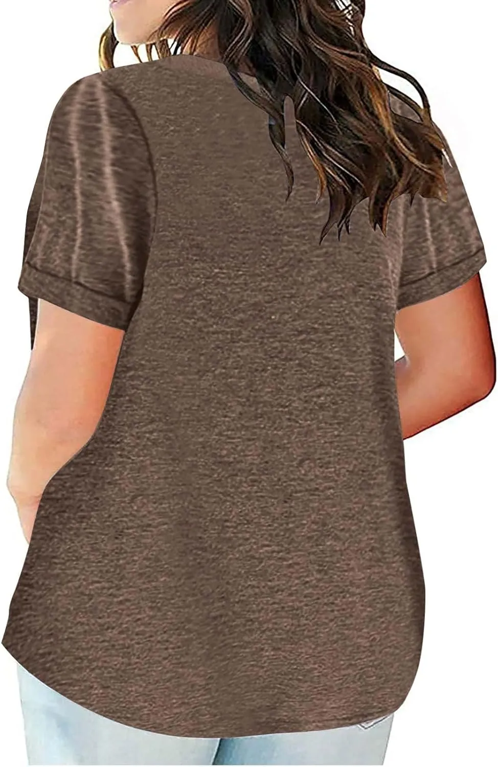 Plus Size Tops for Women Dressy Blouse Notch V Neck Oversized T Shirts Summer Casual Short Sleeve Tshirt with Pockets