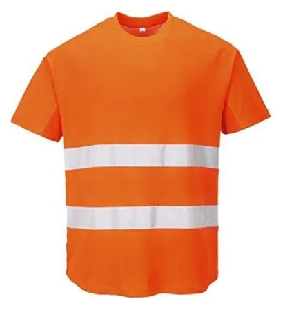 Portwest Hi Vis Mesh Panel Cotton Comfort Tee Shirt RIS 3279 C394