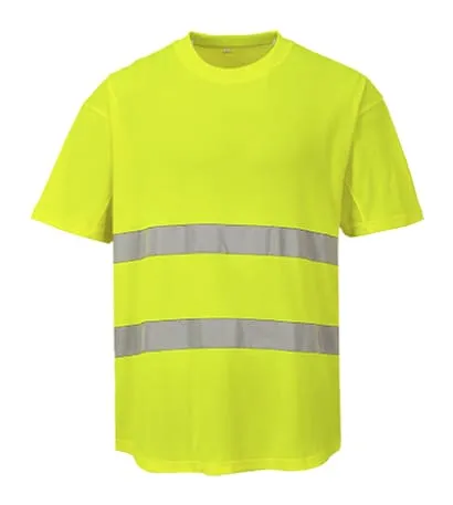 Portwest Hi Vis Mesh Panel Cotton Comfort Tee Shirt RIS 3279 C394