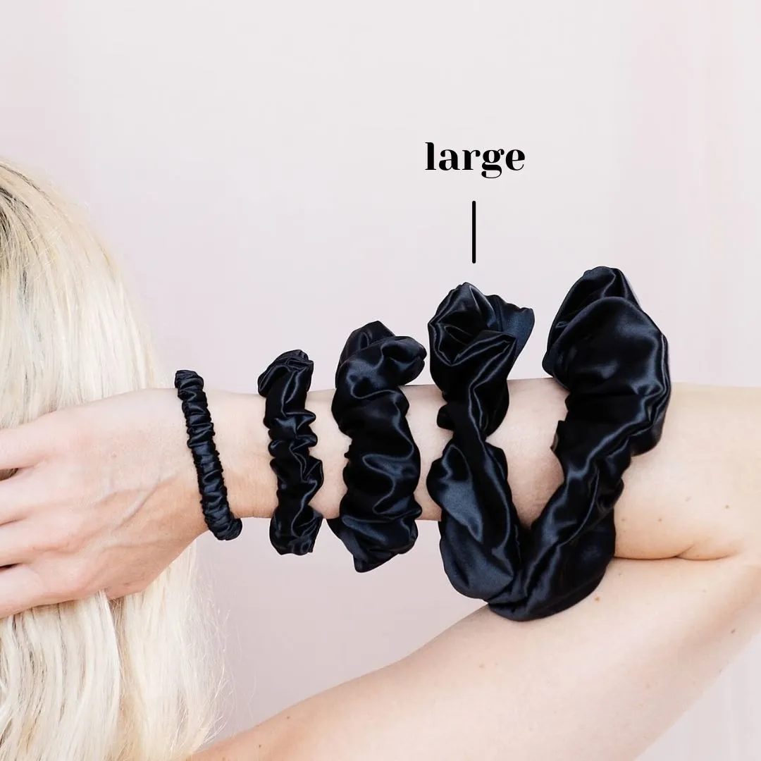 Premium Mulberry Silk Scrunchie - Champagne Gold - Large