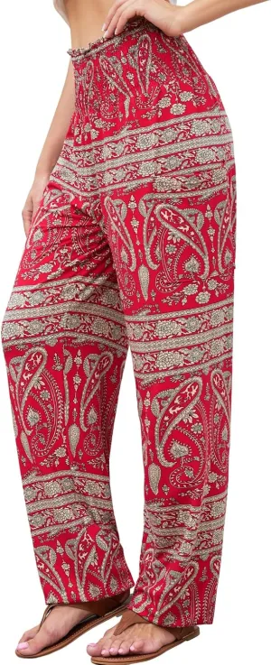 QIANXIZHAN Women's Harem Pants, High Waist Yoga Boho Trousers with Pockets