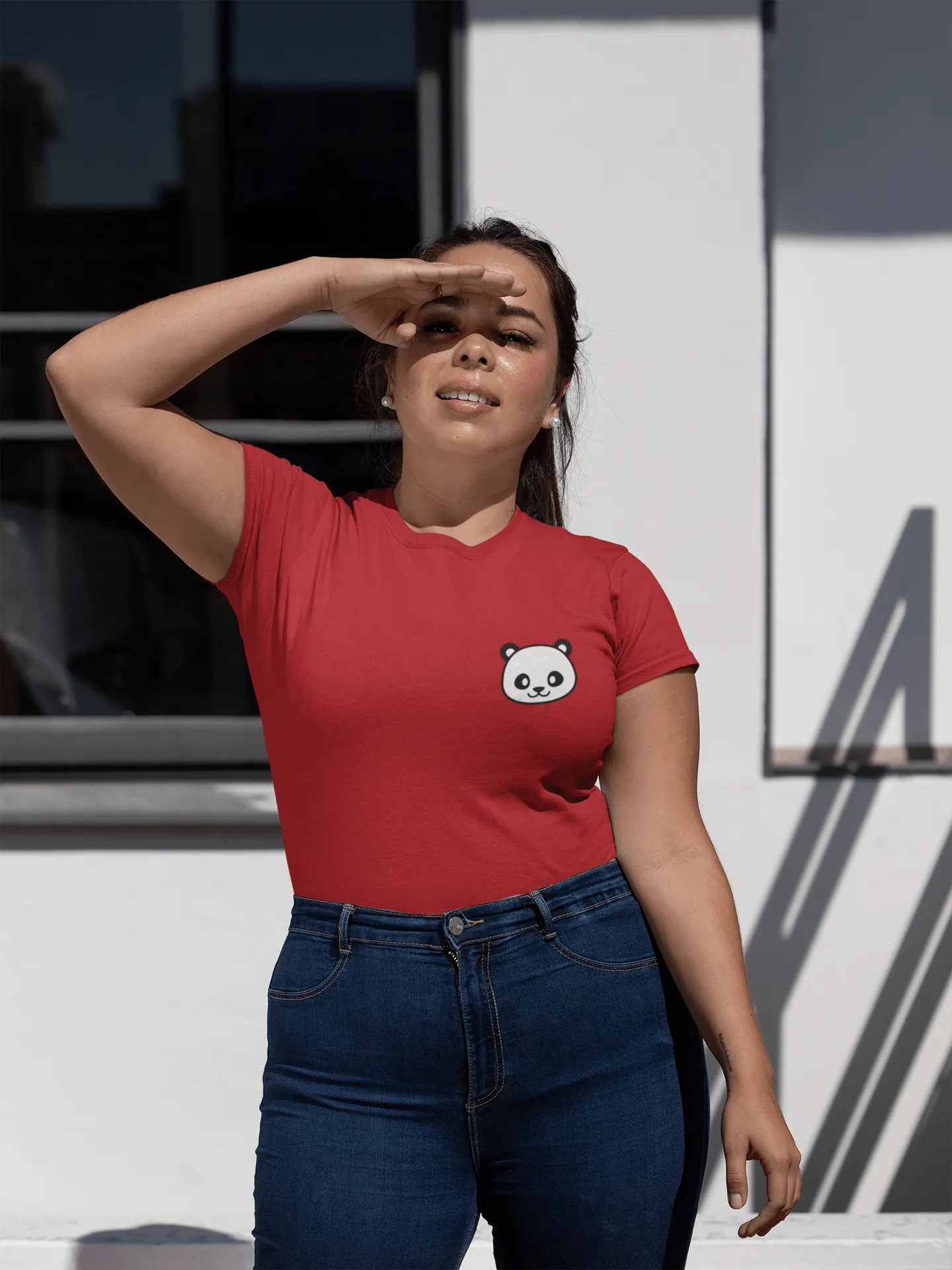 " CUTE PANDA " - HALF-SLEEVE POCKET DESIGN T-SHIRTS