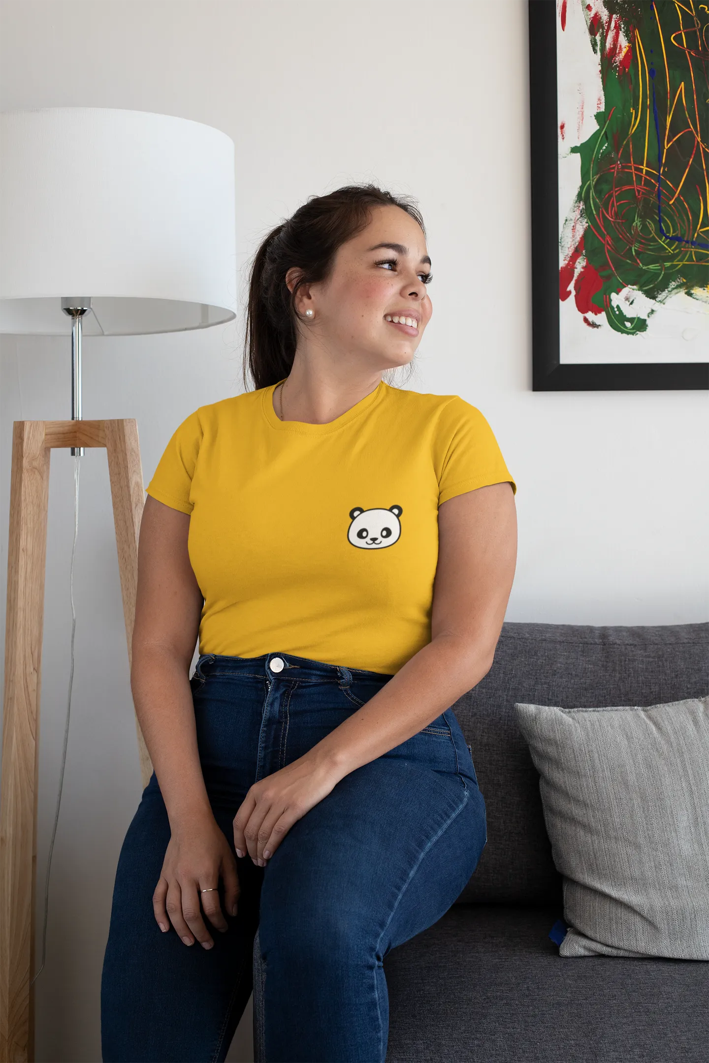 " CUTE PANDA " - HALF-SLEEVE POCKET DESIGN T-SHIRTS