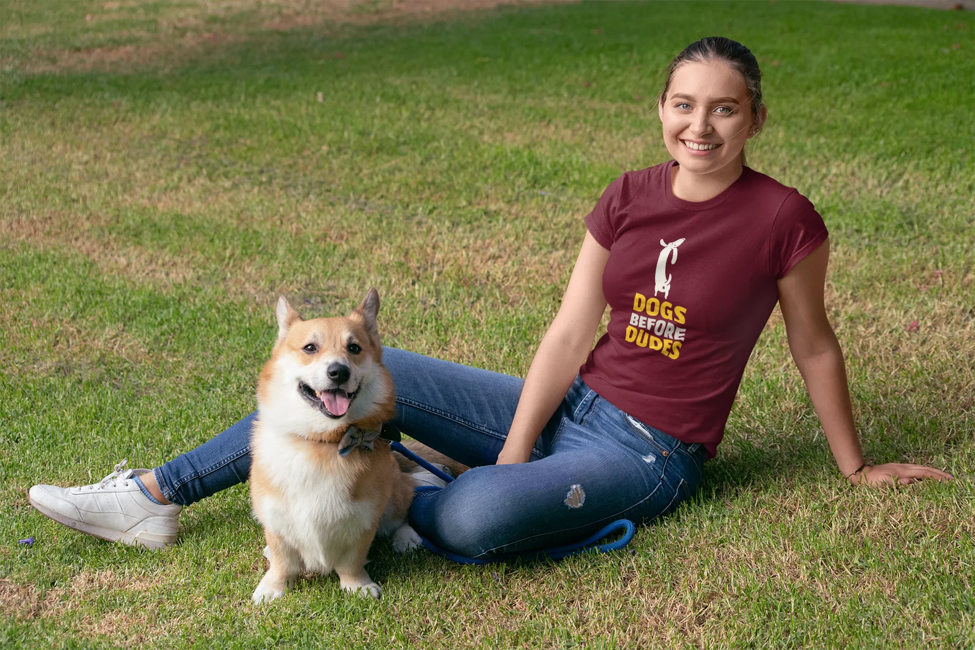 " DOGS BEFORE DUDES " - UNISEX HALF-SLEEVE T-SHIRTS