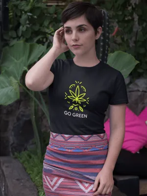 " GO GREEN " - HALF-SLEEVE T-SHIRT.