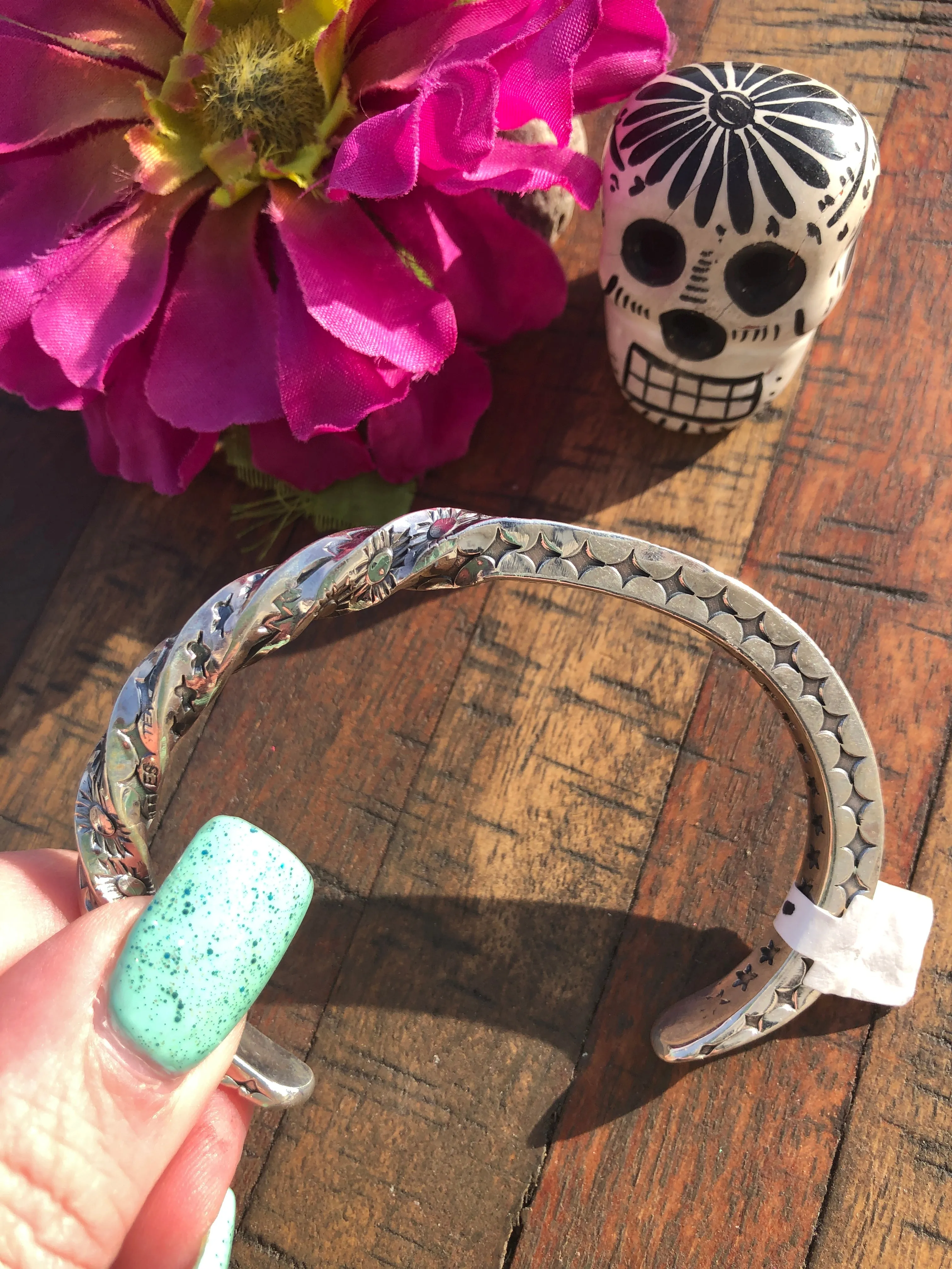 "Sunshine" Sun Sterling Silver Cuff