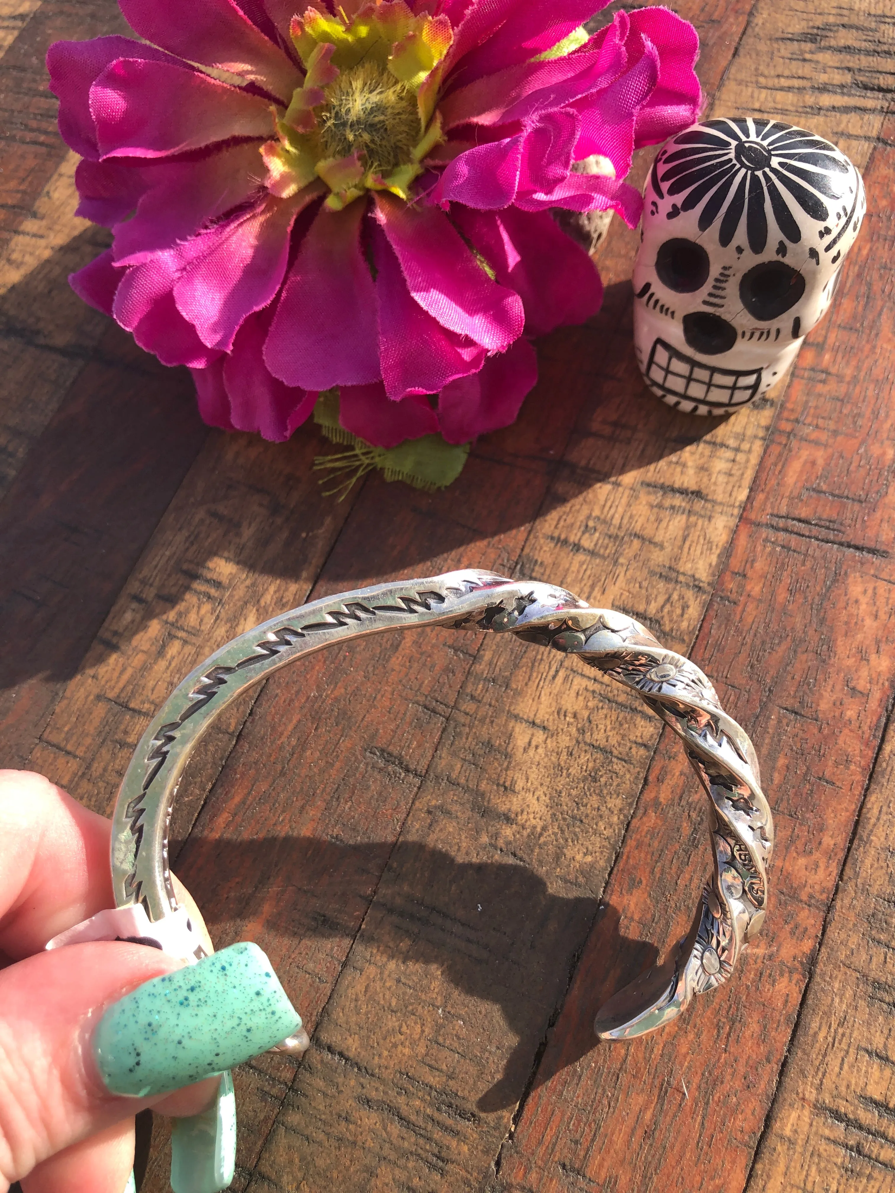 "Sunshine" Sun Sterling Silver Cuff