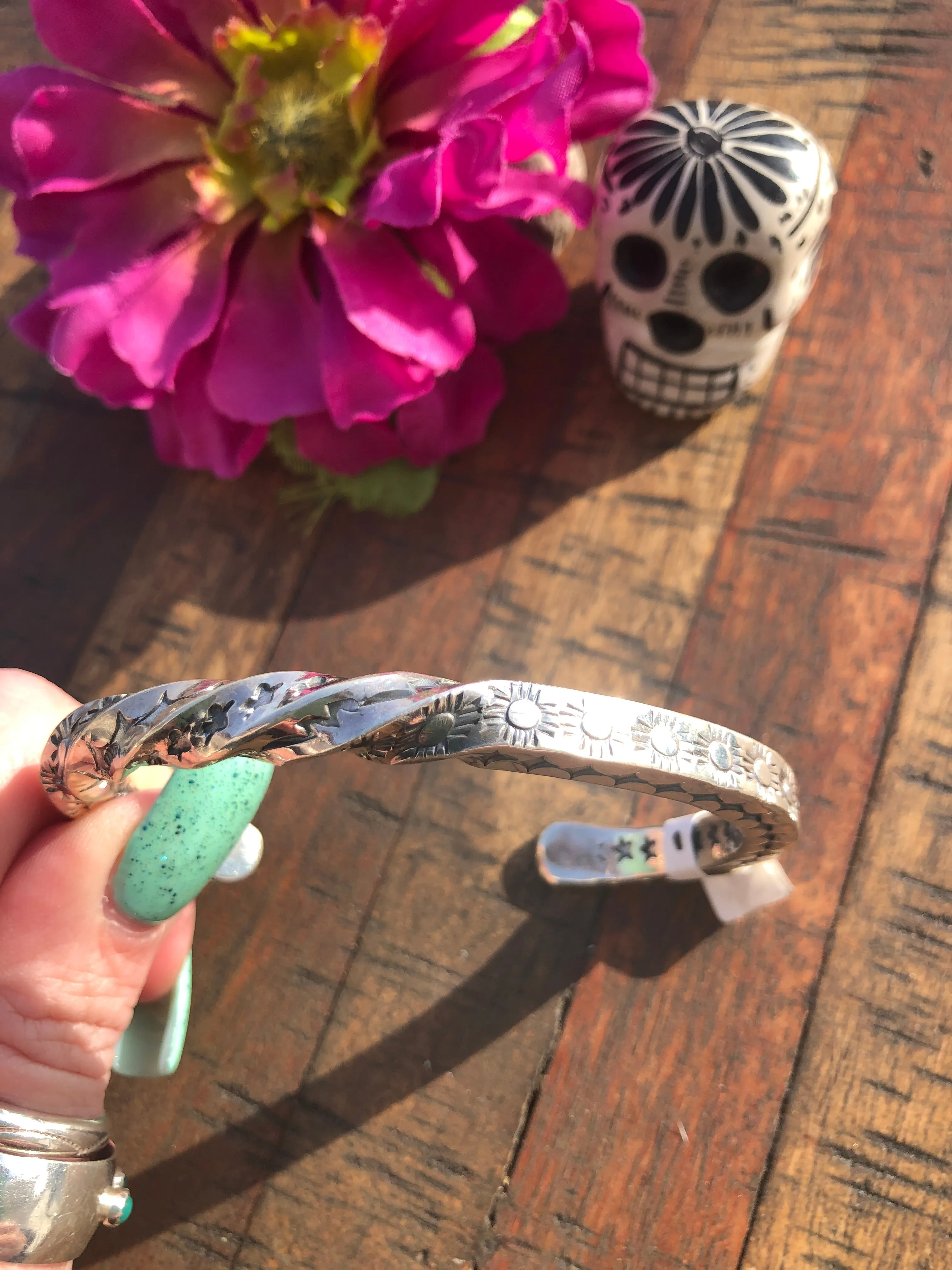 "Sunshine" Sun Sterling Silver Cuff