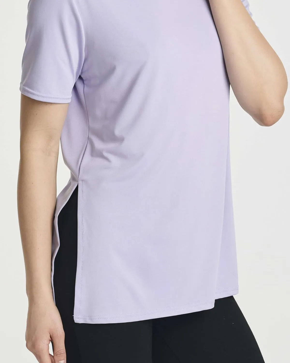 Real Essentials 5 Pack: Women's Short Sleeve Active Workout T-Shirts - Dry Fit Gym Tops with Split Hem (Plus Sizes)