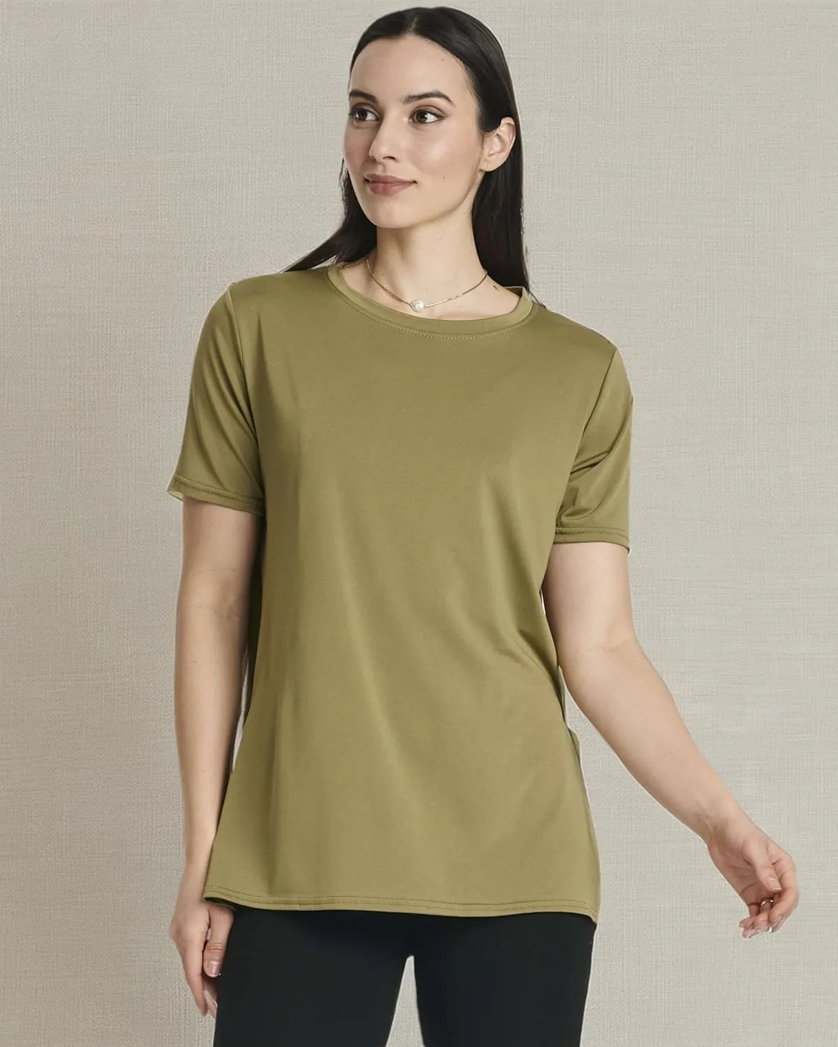 Real Essentials 5 Pack: Women's Short Sleeve Active Workout T-Shirts - Dry Fit Gym Tops with Split Hem (Plus Sizes)