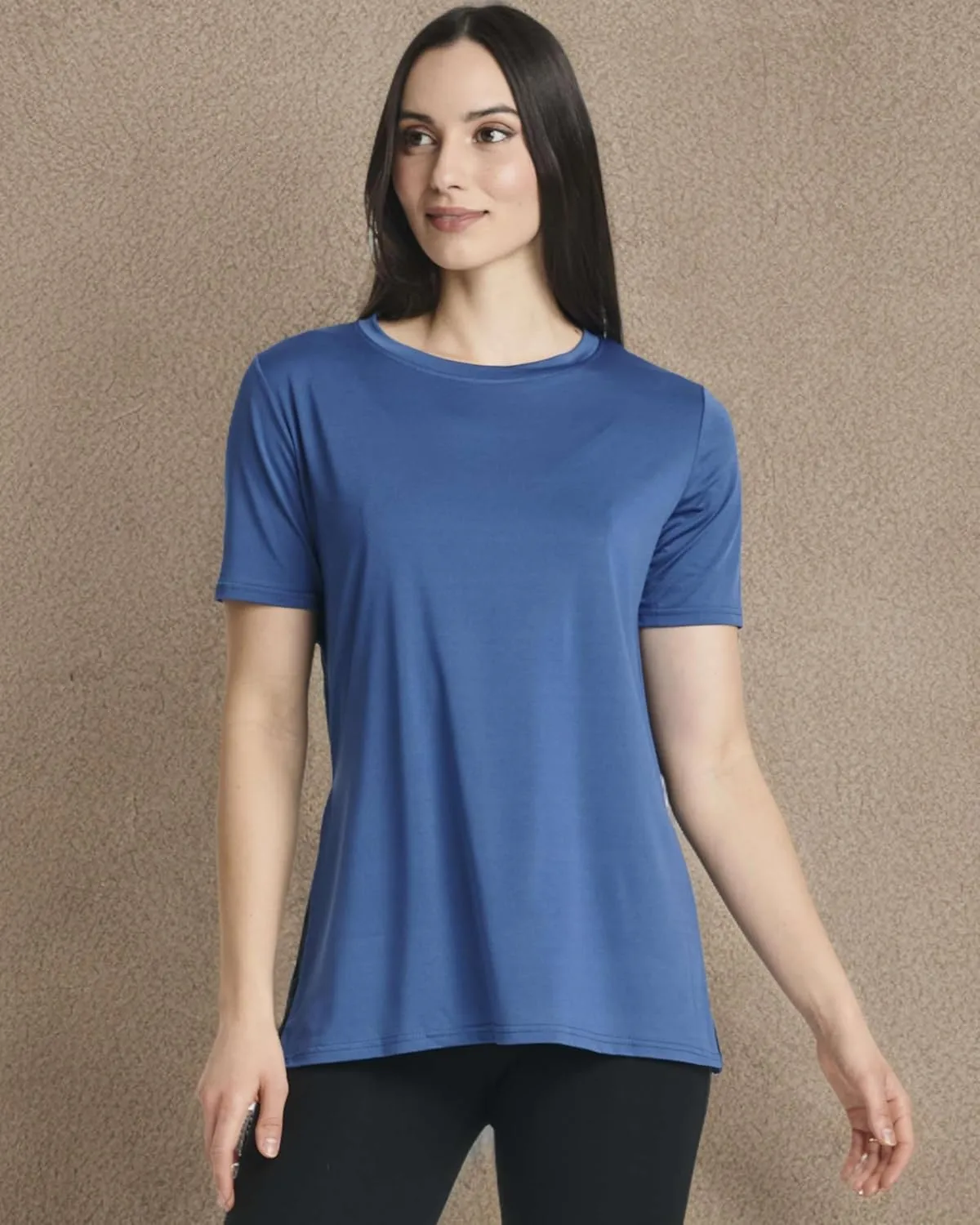Real Essentials 5 Pack: Women's Short Sleeve Active Workout T-Shirts - Dry Fit Gym Tops with Split Hem (Plus Sizes)